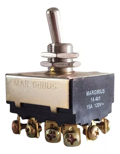 Interruptor Alavanca Quadripolar Metálico 12P 15A 120VCA - 14.401 A1B1P1Q - Loja da Conexão Elétrica