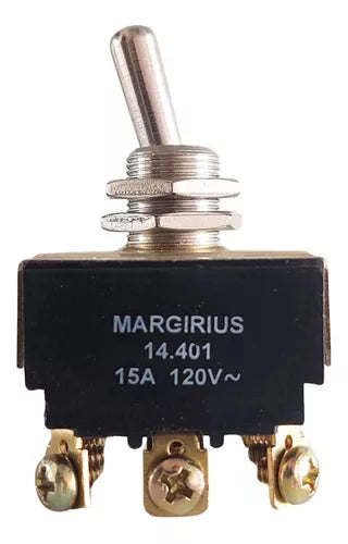 Interruptor Alavanca Quadripolar Metálico 12P 15A 120VCA - 14.401 A1B1P1Q - Loja da Conexão Elétrica