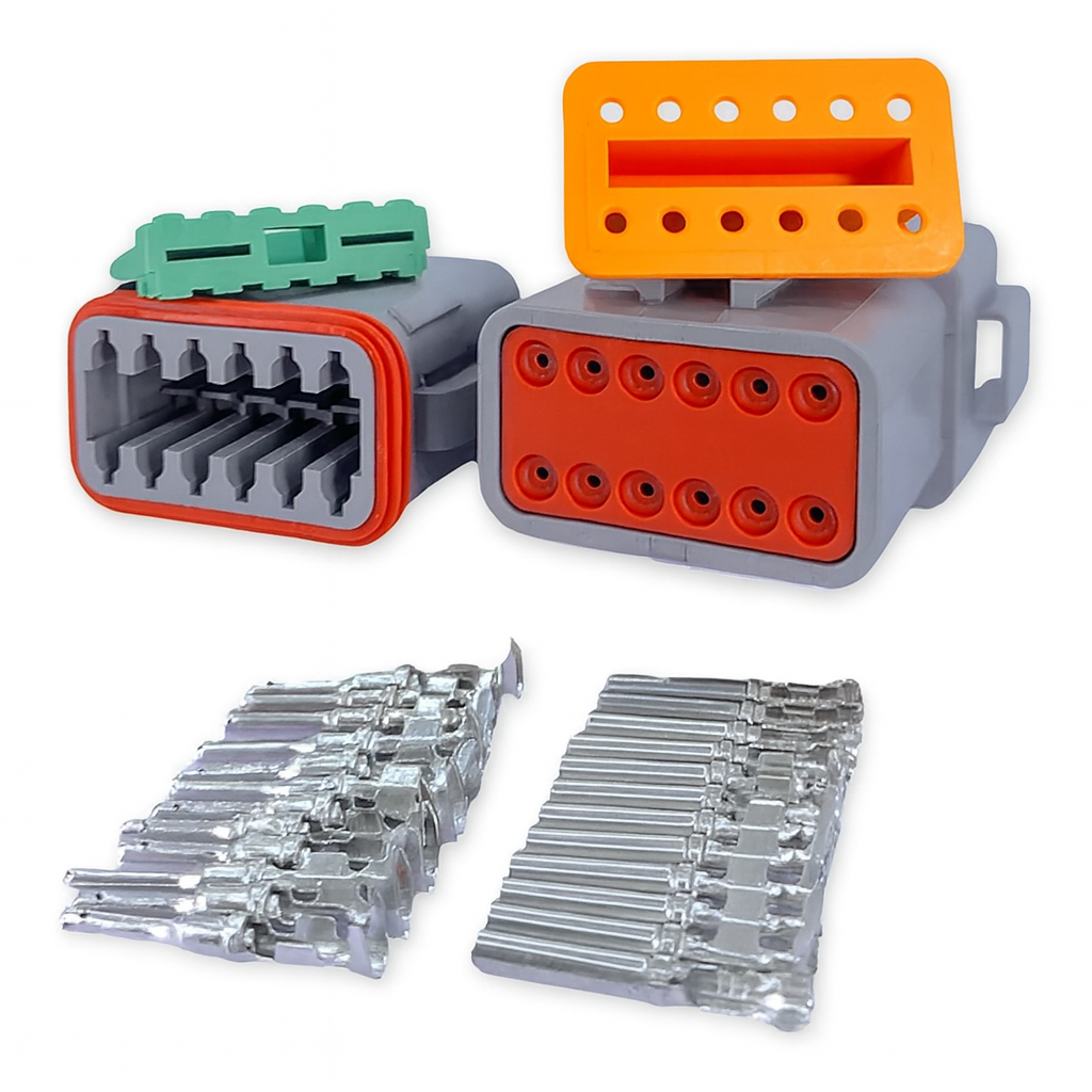 Kit Conector 12 Vias Macho e Fêmea AT06-12s AT04-12p