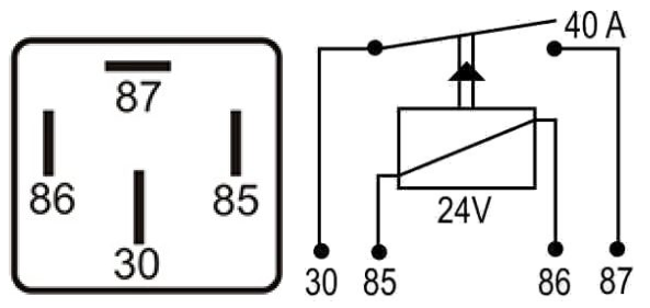 DNI 0212 - Relé Auxiliar Universal - 40A – 24V