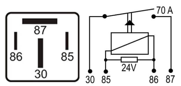 DNI 0294 - Relé Auxiliar Universal 70A – 24V