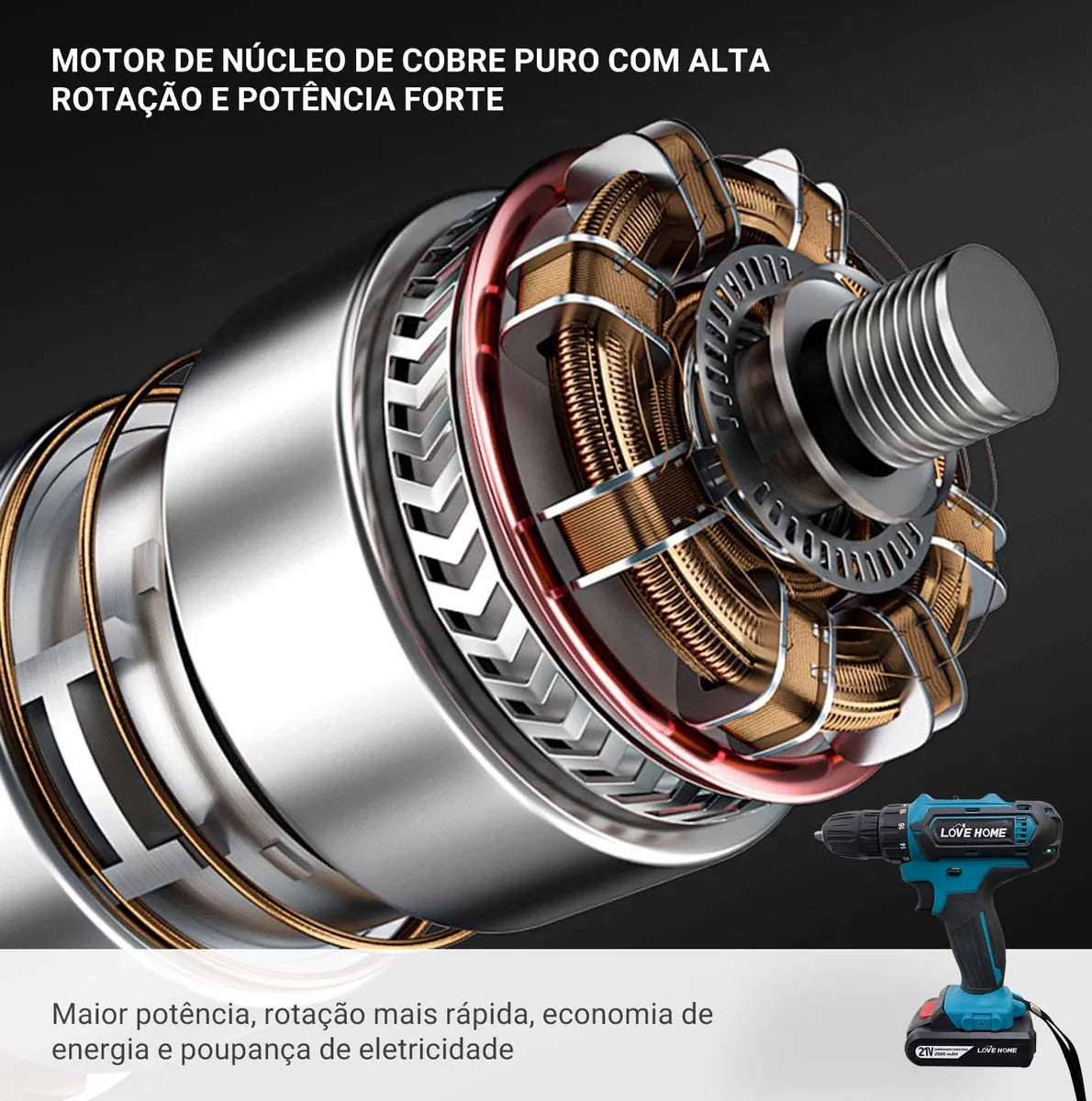 Kit Furadeira Parafusadeira Impacto Sem Fio 2 Baterias 21v