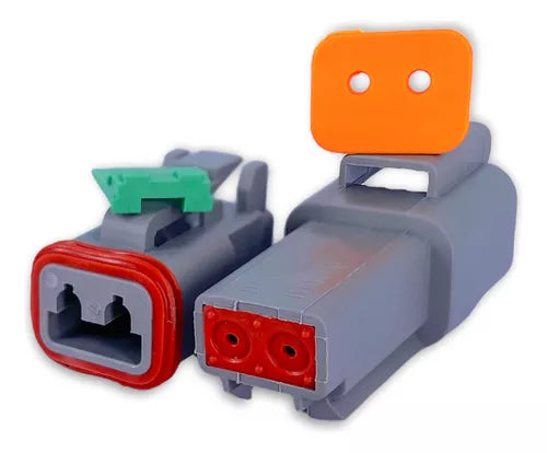 Kit Conector Deutsch/Amphenol Duas Vias Macho E Fêmea AT06-2s AT04-2p 2p
