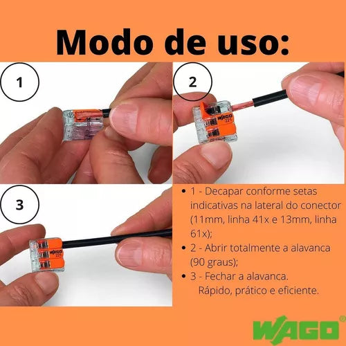 Kit de Conectores 221-412 Wago - Loja da Conexão Elétrica