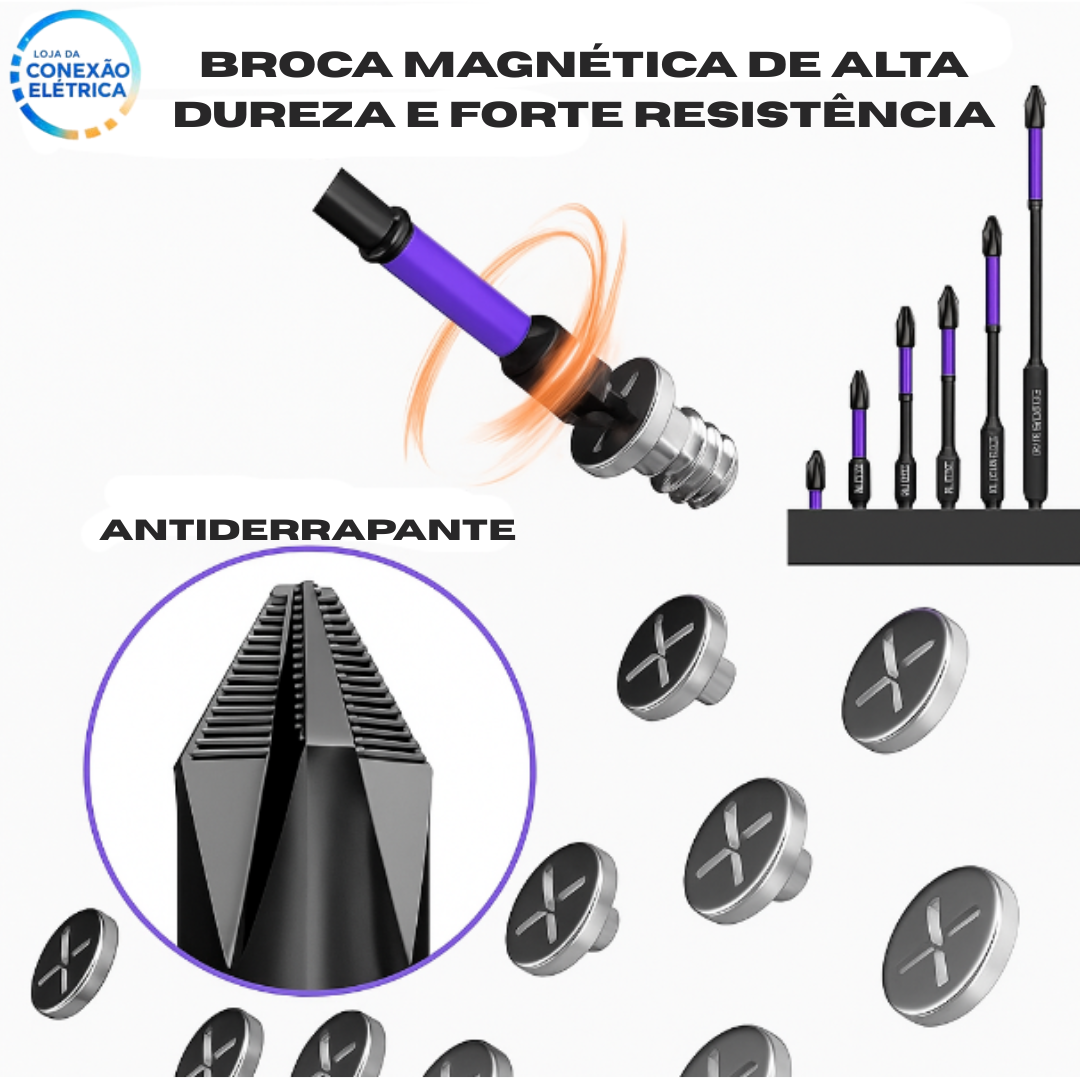 Kit de Chaves de Fenda Magnética Bits 12 Peças - Loja da Conexão Elétrica