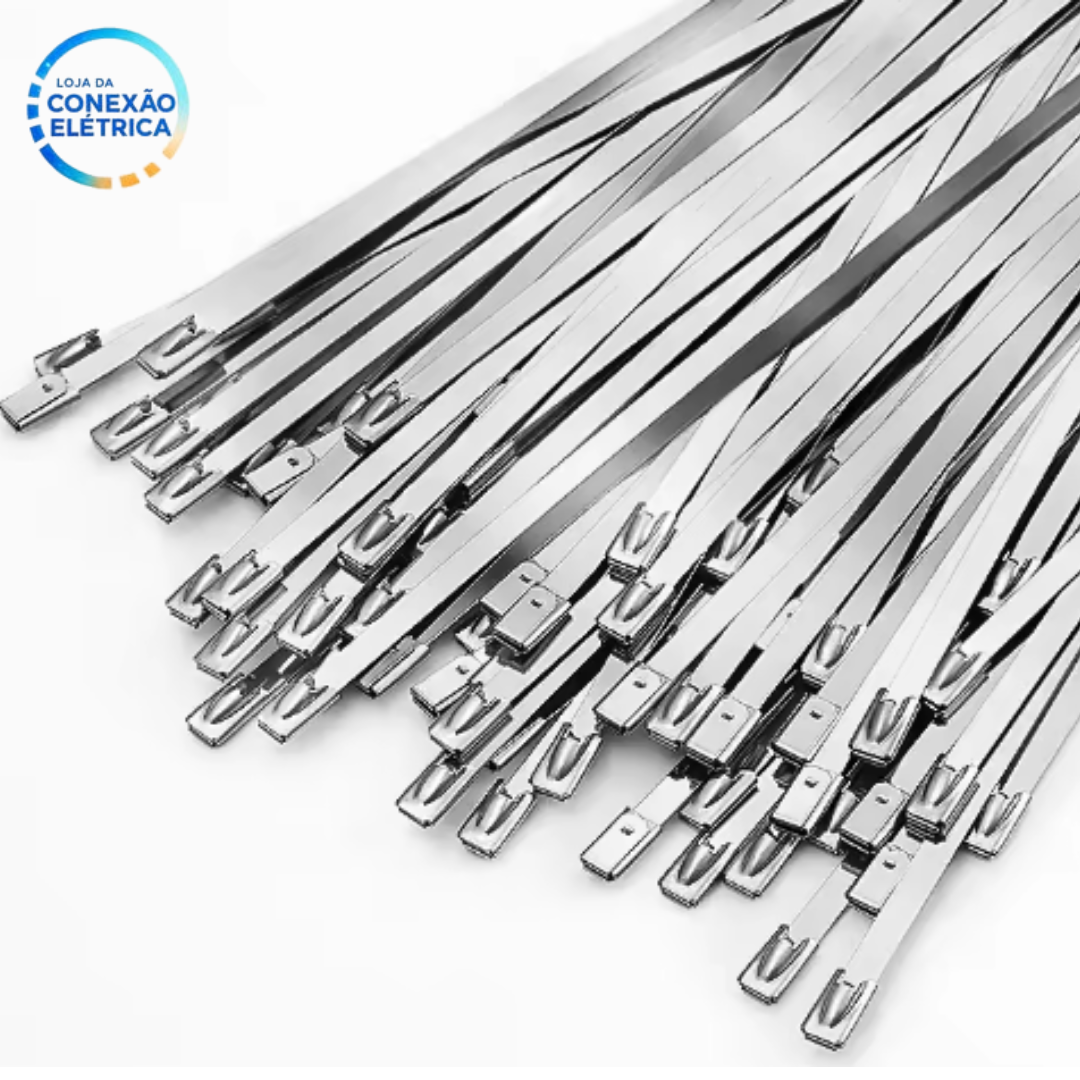 Abraçadeiras de Aço Inoxidável - Kit 100 unidades - Alta Qualidade - Loja da Conexão Elétrica