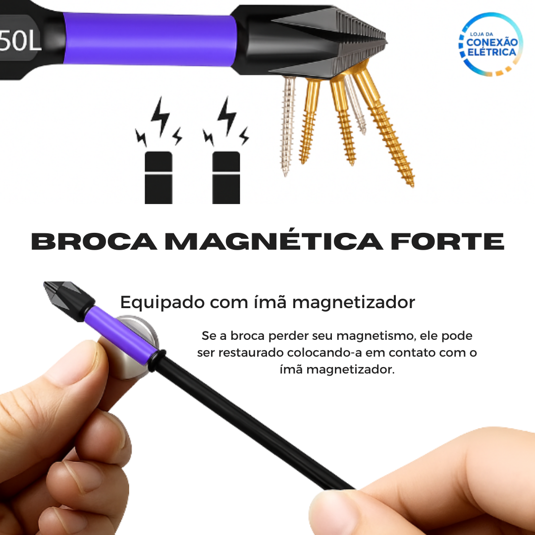 Kit de Chaves de Fenda Magnética Bits 12 Peças - Loja da Conexão Elétrica
