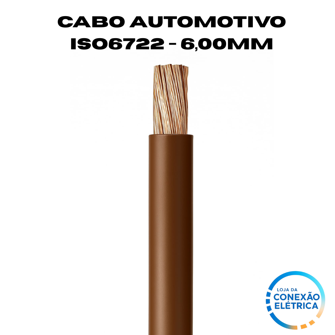 Cabo Automotivo ER 6,00mm2 600v ISO6722 - Rolo com 20 metros - Loja da Conexão Elétrica