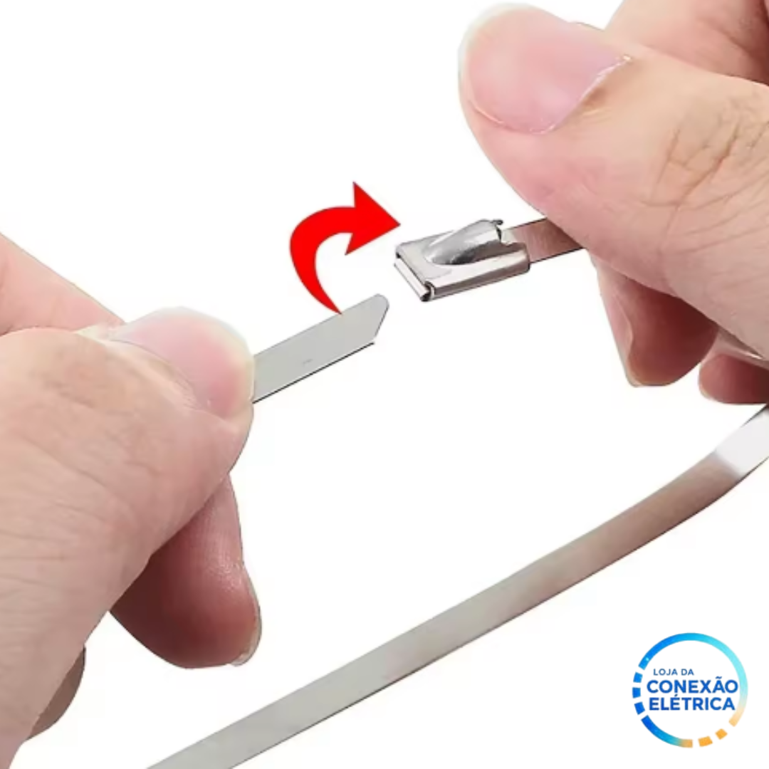 Abraçadeiras de Aço Inoxidável - Kit 100 unidades - Alta Qualidade - Loja da Conexão Elétrica