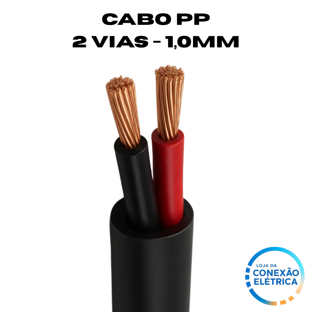 Cabo PP 2X1,0mm² 70°C 500V NM 247 CL5 - PT, VM - Loja da Conexão Elétrica