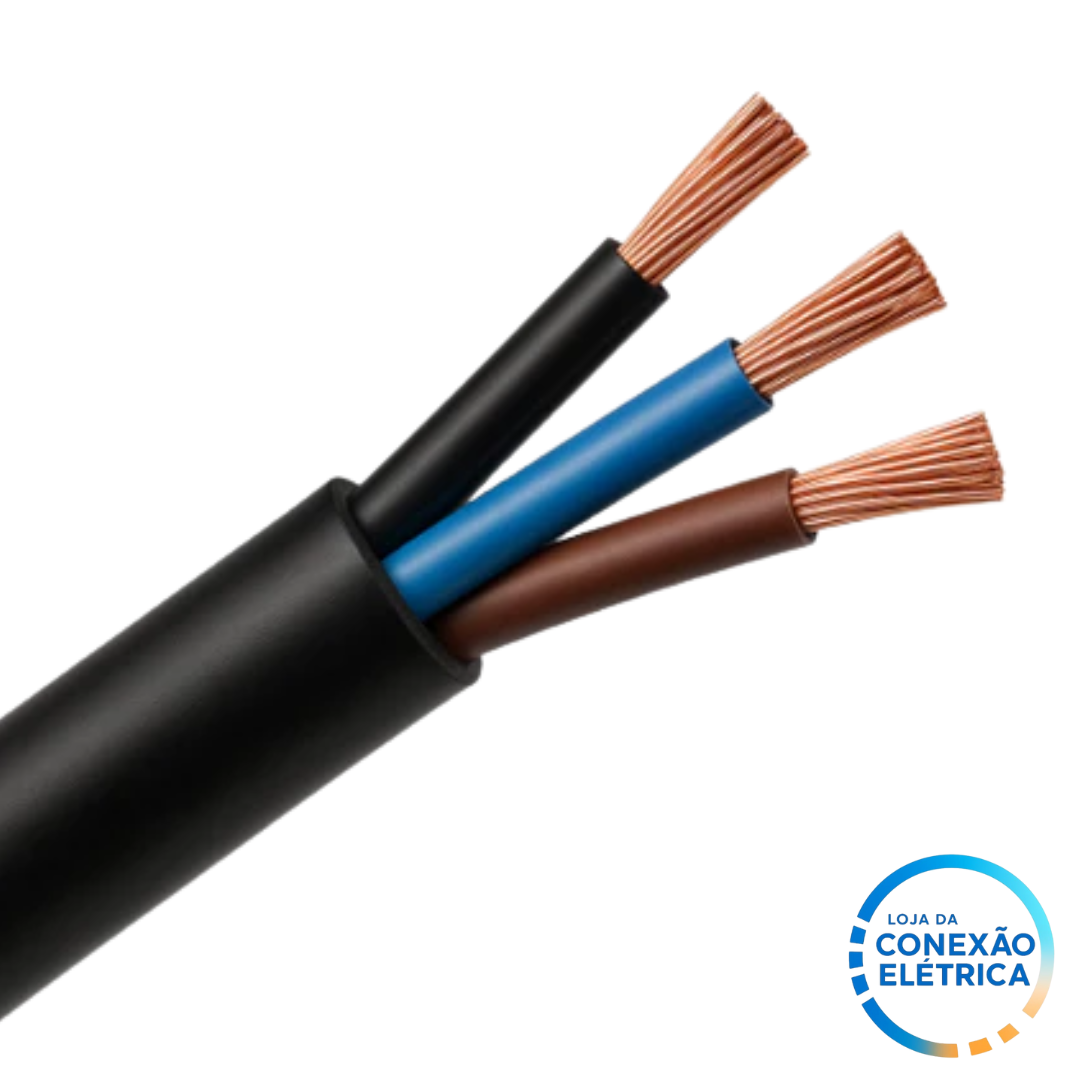 Cabo PP 3X1,00mm² 70°C 500V NM 247-5 - MR, AZ, PT - Loja da Conexão Elétrica