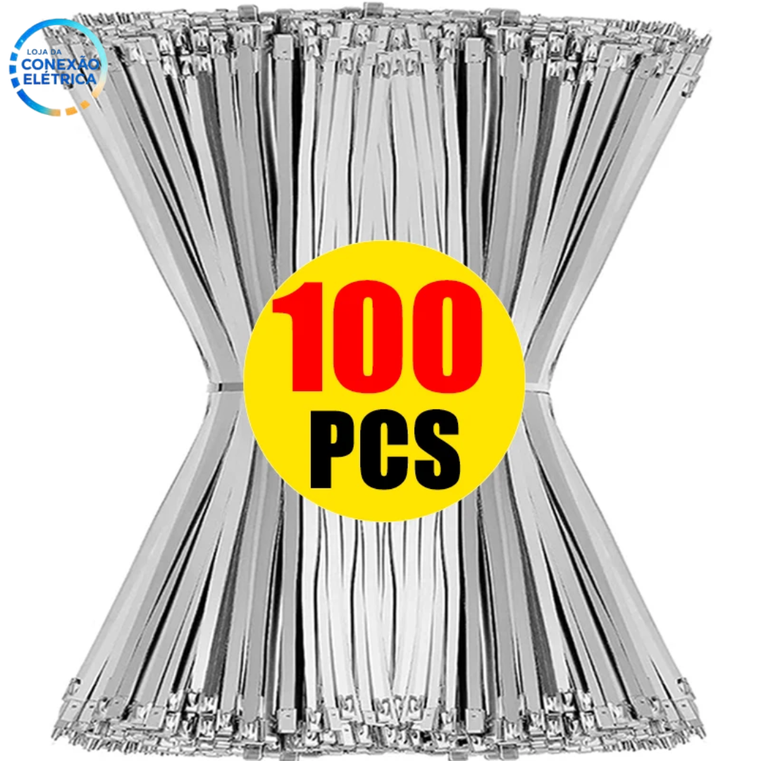 Abraçadeiras de Aço Inoxidável - Kit 100 unidades - Alta Qualidade - Loja da Conexão Elétrica