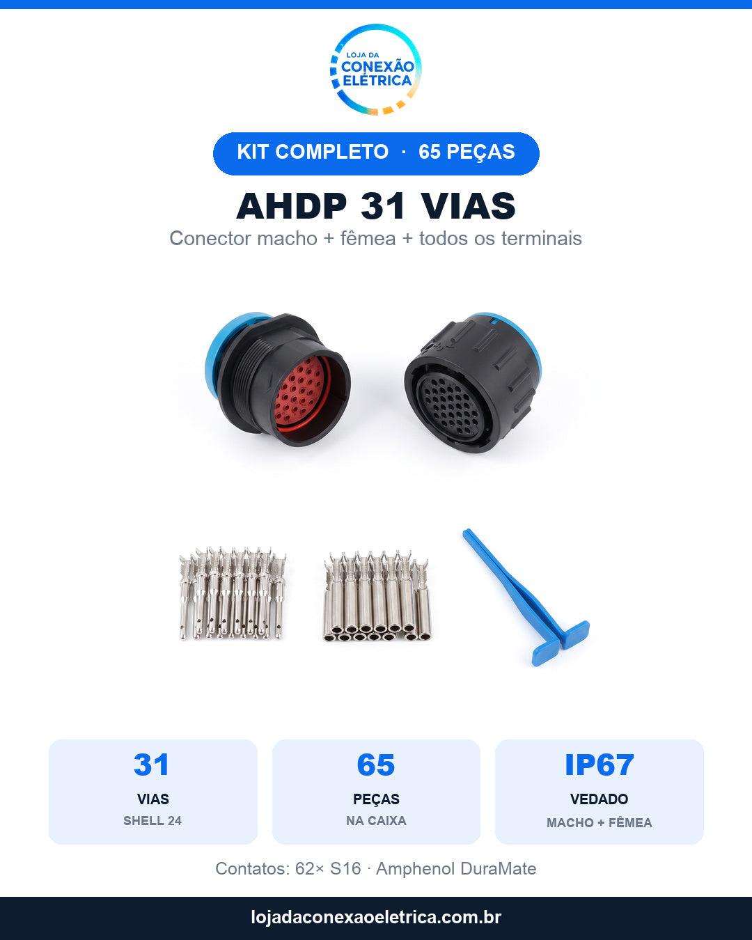 Peça de oferta do Kit Completo AHDP 31 vias com as especificações