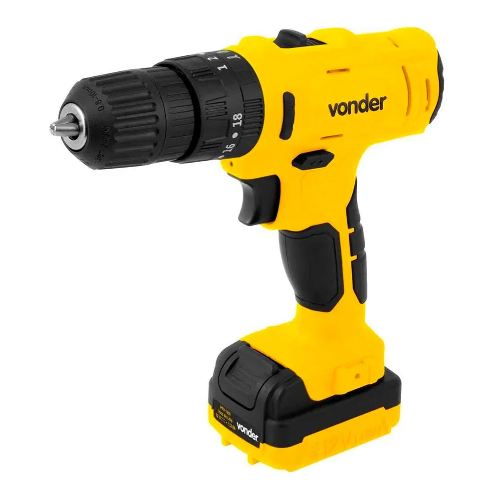 Parafusadeira/Furadeira de Impacto PFV120I a Bateria 12V 3/8 Pol. com Carregador Bivolt Maleta e Acessórios VONDER-PFV120I