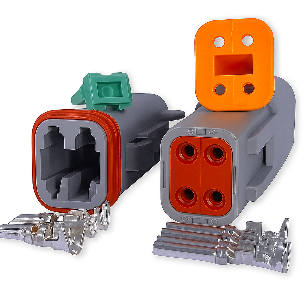 Kit Conector 4 Vias Macho e Fêmea AT06-4s AT04-4p