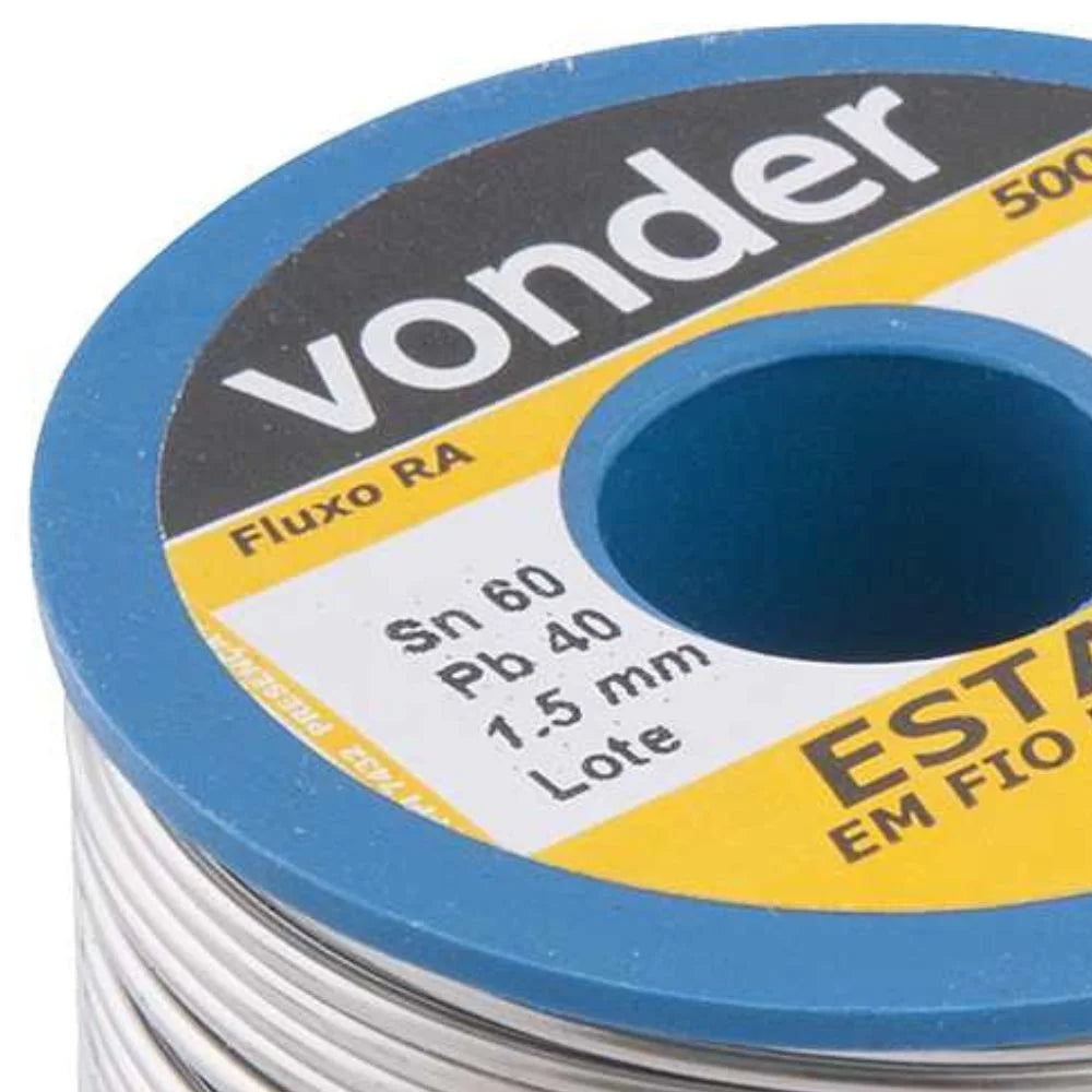Estanho em fio 1,5 mm 60 x 40 com 500 g VONDER-7451604015