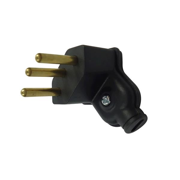Plugue (2P + T) 10A 250V Preto - PLD6-3 - Loja da Conexão Elétrica