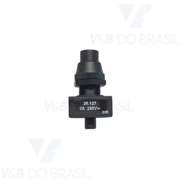 Interruptor Push Button 3A 250VCA Preto - 36.127 A2FB2FE5S - Loja da Conexão Elétrica