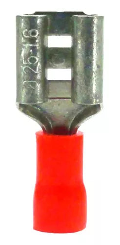 Terminal Fêmea Pré-Isolado Reforçado Vermelho 4,8X0,5 22-18AWG 0,25-1,00 - EF4306 - Loja da Conexão Elétrica