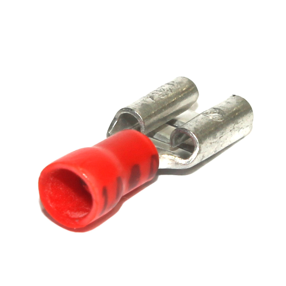 Red Faston Reinforced Pre-Insulated Female Faston Terminal, Red, 6.3 x 0.8 - 0.25