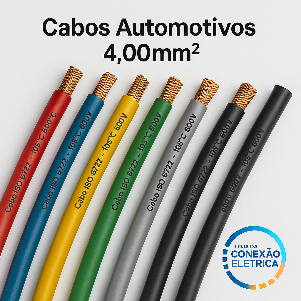 Cabo Automotivo ER 4,00mm2 600v ISO6722 - Loja da Conexão Elétrica
