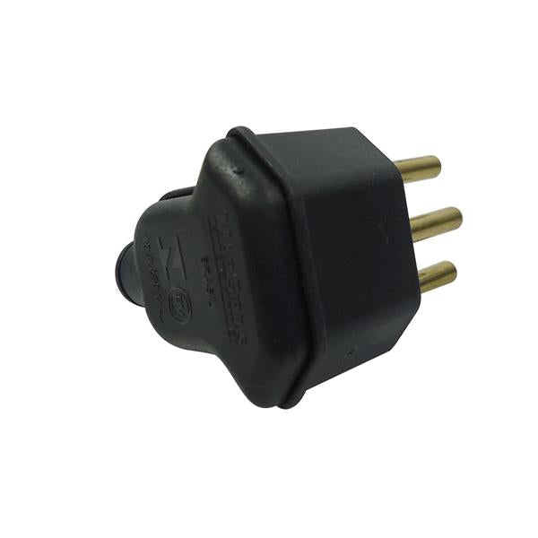 Plugue (2P + T) 10A 250V Preto - PLD6-3 - Loja da Conexão Elétrica