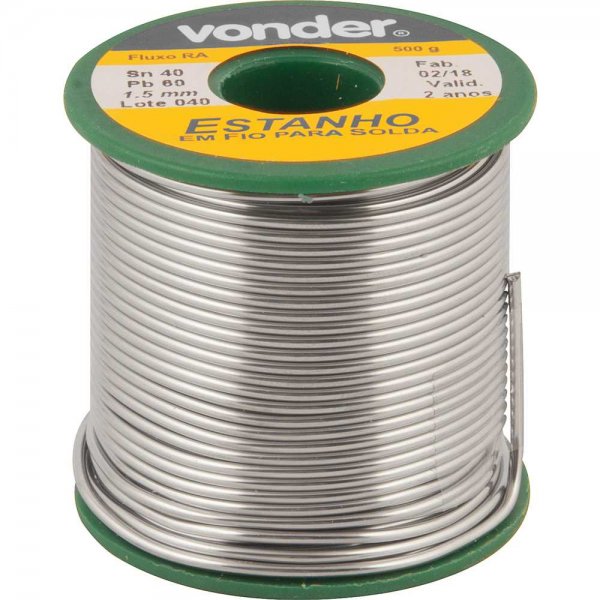 Estanho em Fio 1,5mm 40x60 500g Vonder