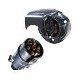 DNI 8319 - Tomada Elétrica para Engate Redonda Alumínio Polido – 12/24V