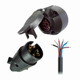 DNI 8359 - Kit Tomada Elétrica Redonda P/ Engate – 12/24V + Cabo PP 6×1 – 5m