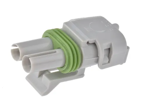 Conector Fêmea 2 Vias Cinza - 12103784 - Loja da Conexão Elétrica