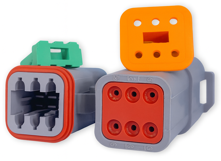 Kit Conector 6 Vias Macho e Fêmea AT06-6s AT04-6p