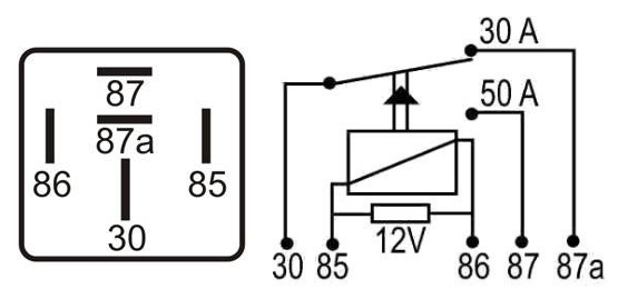 DNI 8115 - Relé Auxiliar Reversor Universal 50/30A