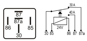 DNI 8134 - Relé Auxiliar Reversor 24V – 40/30A