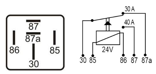 DNI 8134 - Relé Auxiliar Reversor 24V – 40/30A