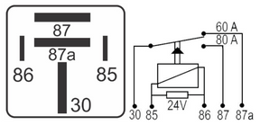 DNI 8222 - Relé Auxiliar Reversor 80/60A – 24V