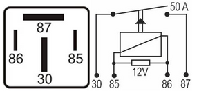 DNI 0105 - Relé Auxiliar Injeção Eletrônica 50A – 12V