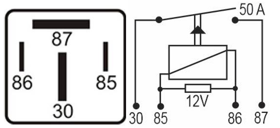 DNI 0105 - Relé Auxiliar Injeção Eletrônica 50A – 12V