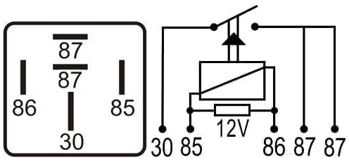 DNI 0106 - Relé Auxiliar Duplo 12V - N.A 2x25A