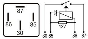DNI 0118 - Relé Auxiliar com Diodo e Resistor - 12V