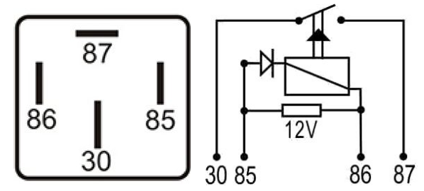 DNI 0118 - Relé Auxiliar com Diodo e Resistor - 12V
