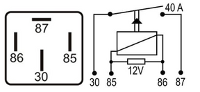 DNI 0129 - Relé Auxiliar da Bomba Elétrica - 40A – 12V
