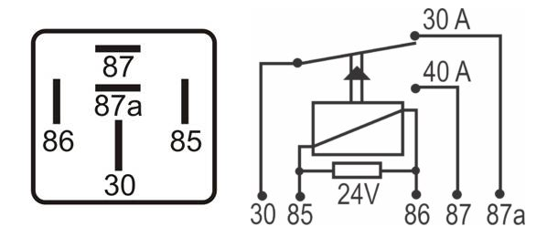 DNI 0216 - Relé Auxiliar Reversor Universal - 40/30A – 24V