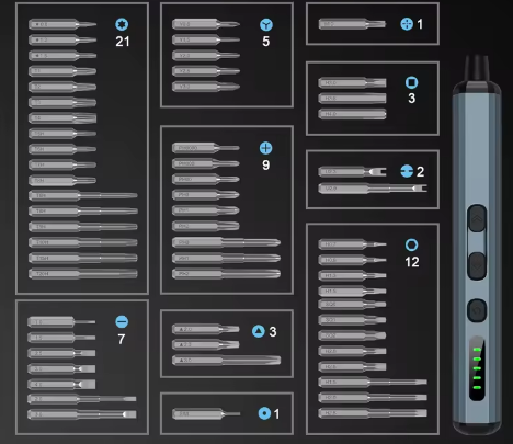 Kit Chave de Fenda Elétrica de Precisão