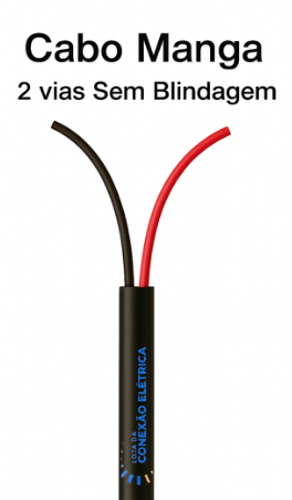 Cabo Manga 2X26AWG 70°C 300V Sem Blindagem - MR, VM - Loja da Conexão Elétrica