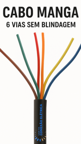Cabo Manga 6X26AWG Sem Blindagem - MR, VM, AM, AZ, VD, LJ - Loja da Conexão Elétrica