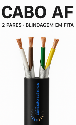 Cabo AF 2PX22AWG Blindagem Individual em Fita Aluminizada - Loja da Conexão Elétrica