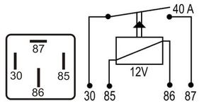 DNI 0101 - Relé Auxiliar Terminais Invertidos 40A - 12V