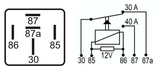 DNI 0115 - Relé Auxiliar Reversor - 40/30A
