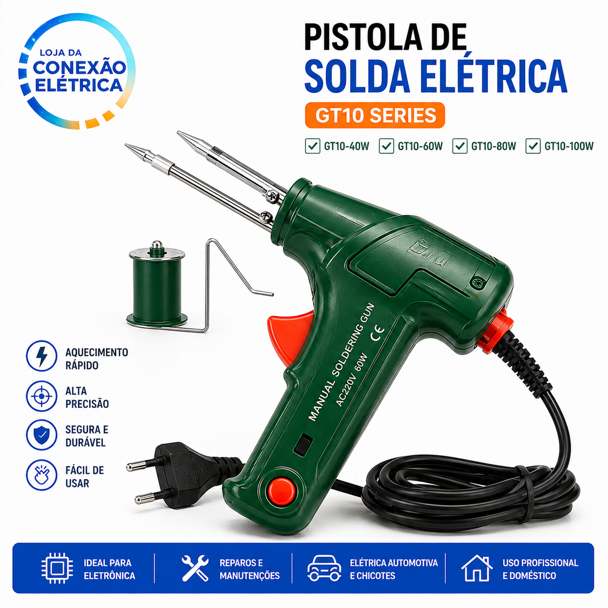 Ferro de Solda Semi-automatico 60W