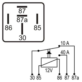 DNI 0140 – Relé Auxiliar Reversor Universal 12V – 40/10A (com Suporte)